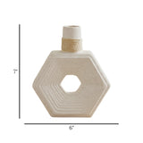 inttox ceramic flower vase white 7"x6" china