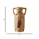 terraloom ceramic flower vase brown 11"x6" china