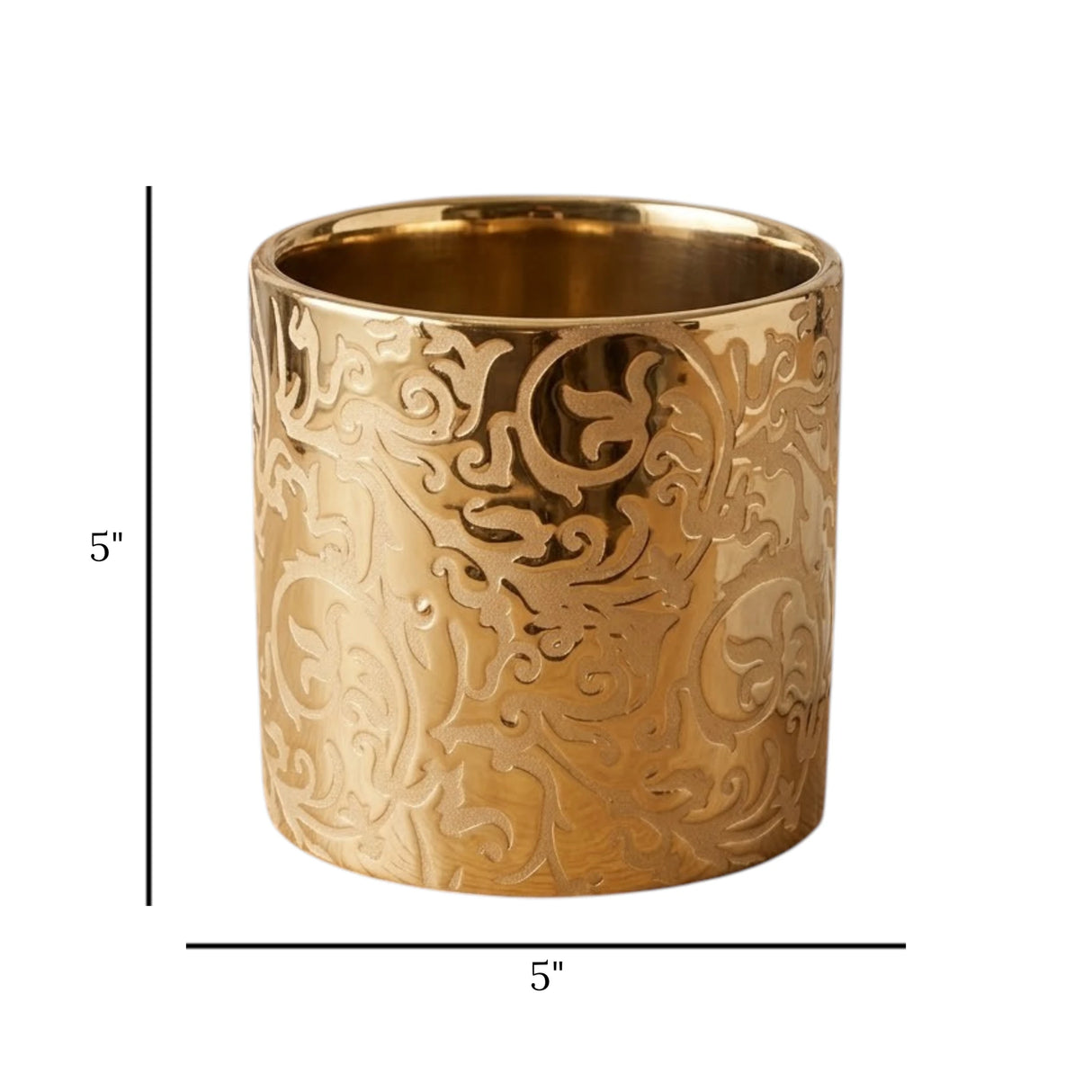 ceramic vase flower texture bronze 5"x5" china