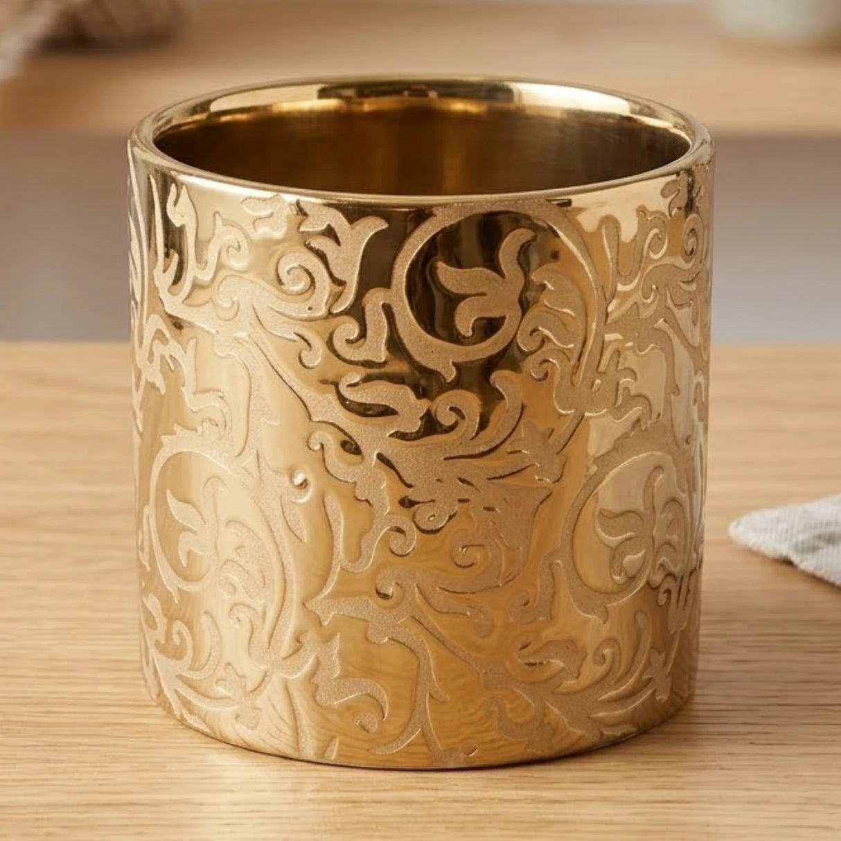 ceramic vase flower texture bronze 5"x5" china