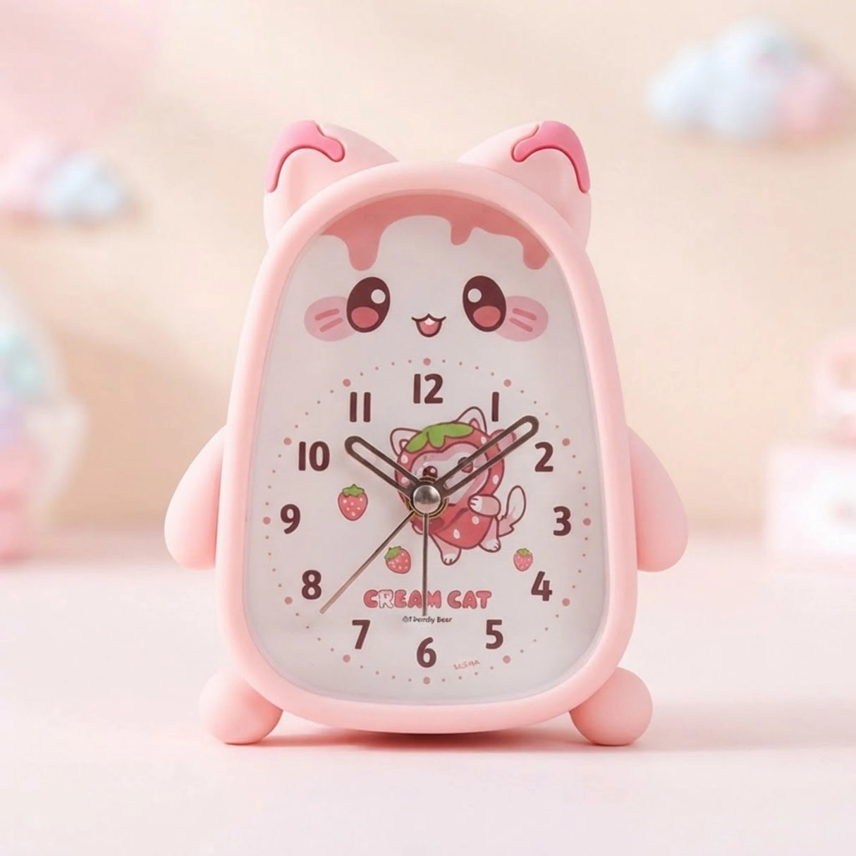 alarm clock cat pink 6''x4'' china