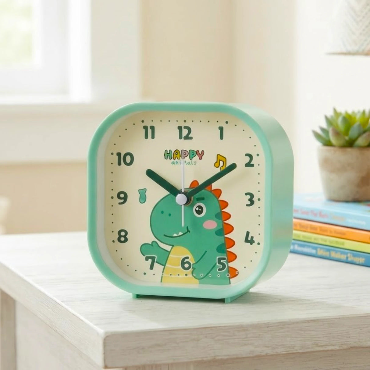 alarm clock dinosaur green 4''x4'' china