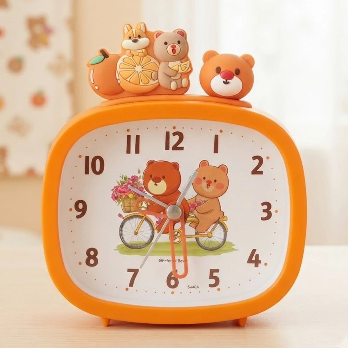alarm clock bear orange 5.5''x5'' china