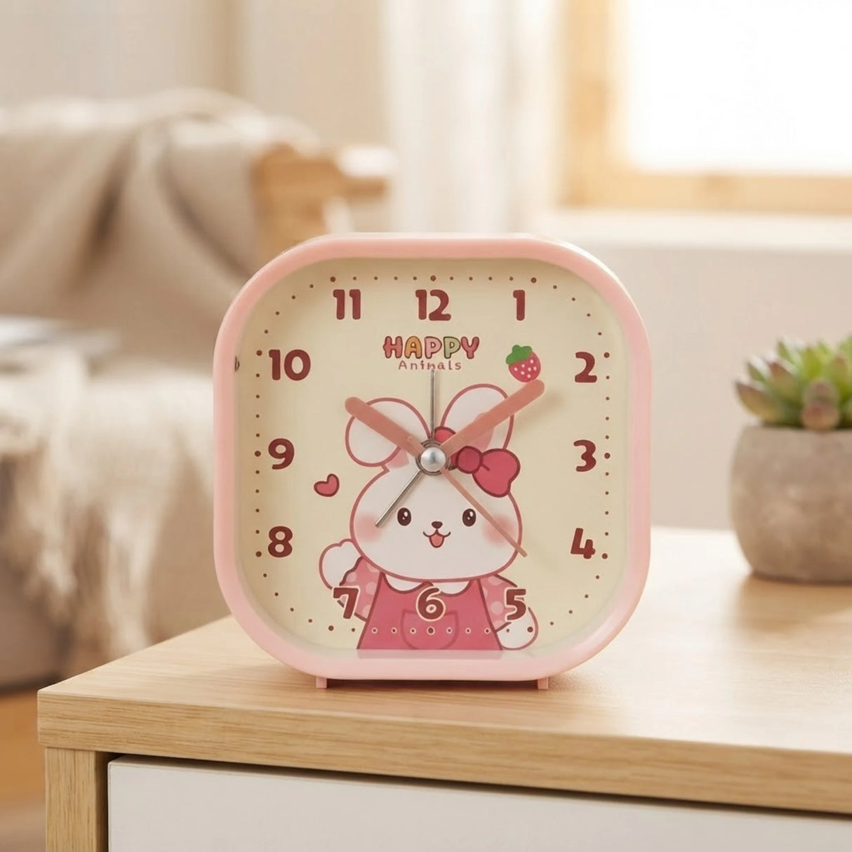 alarm clock rabbit pink 4''x4'' china