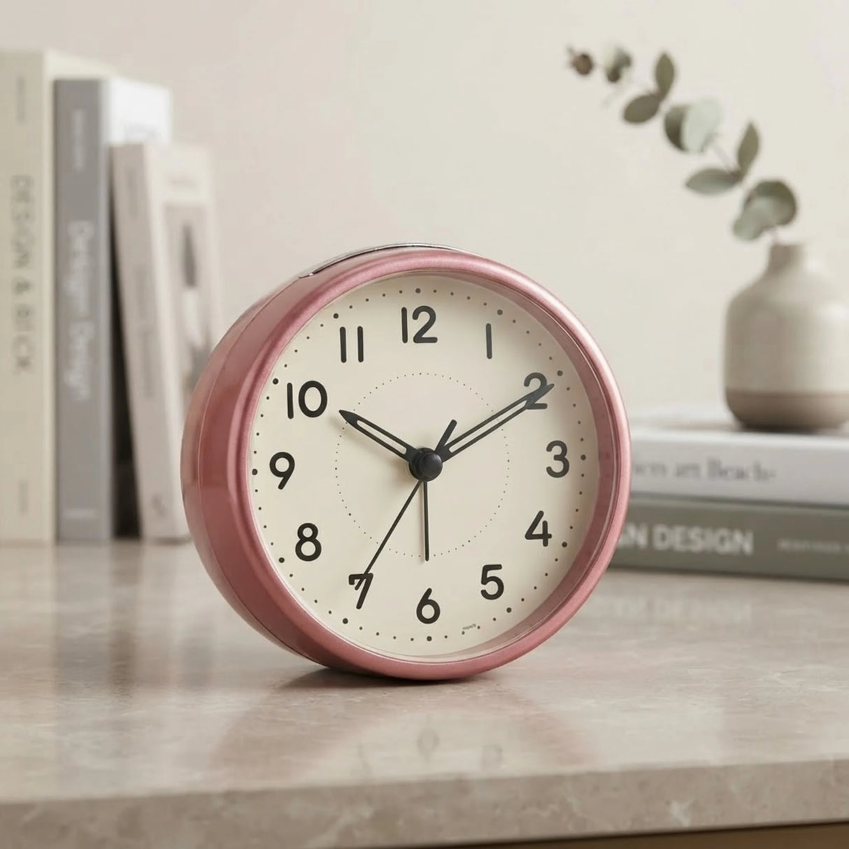 alarm clock round pink 4.5''x4.5'' china