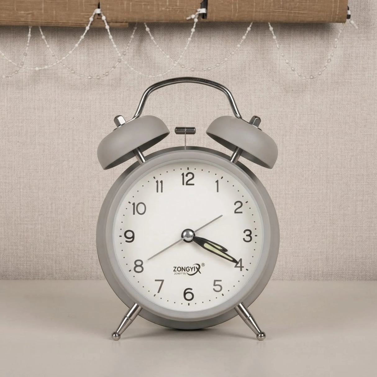 alarm clock round grey 6''x4'' china