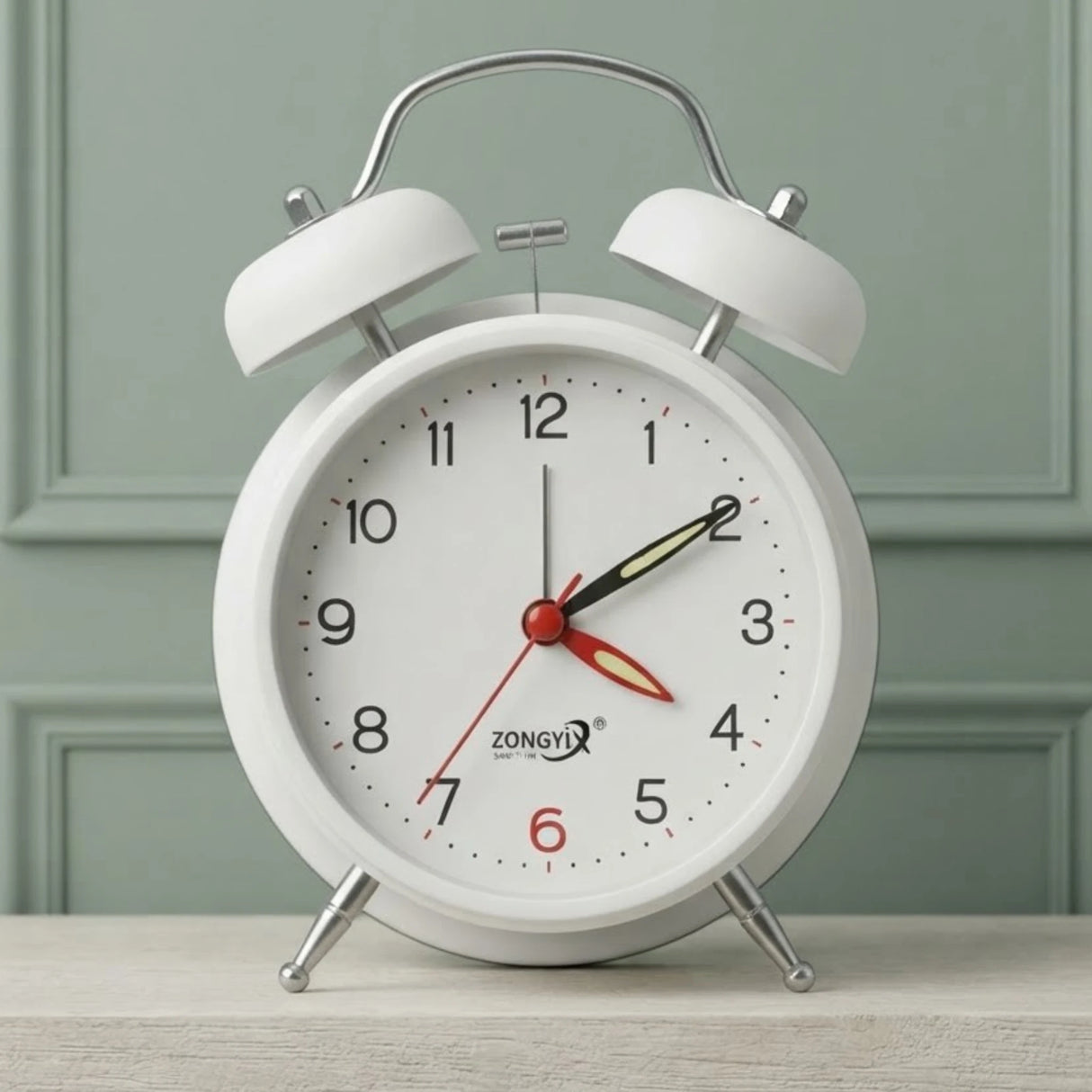 alarm clock round white 6''x4'' china