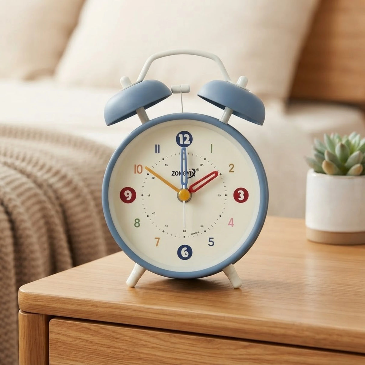 alarm clock round dark blue 5''x4'' china