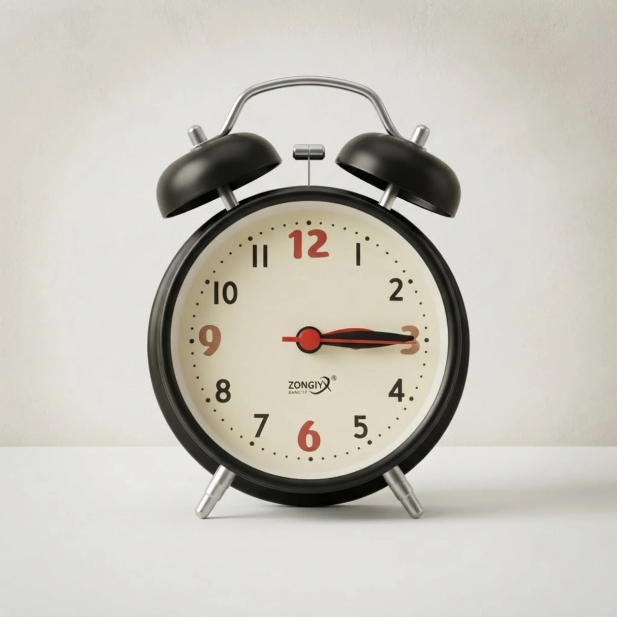 alarm clock round black 5''x3'' china