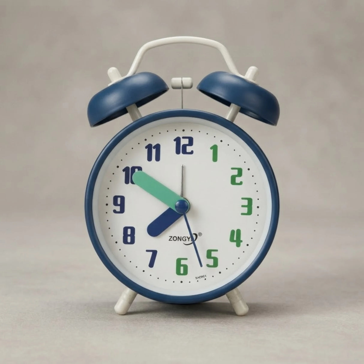alarm clock round blue & white 5''x3'' china