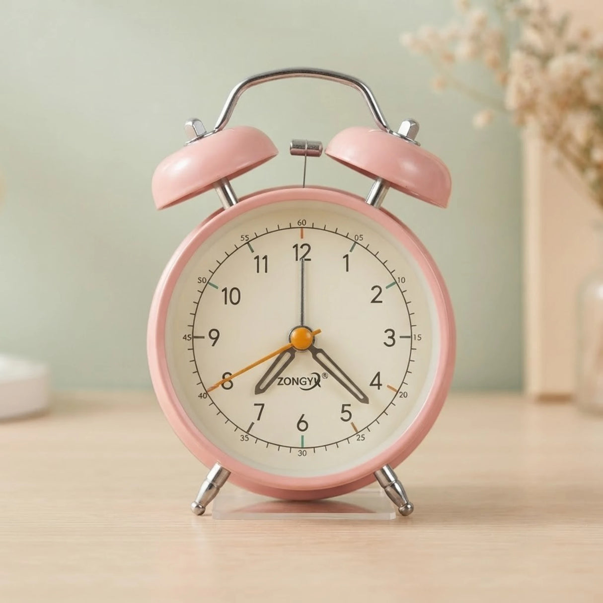 alarm clock round pink 5''x3'' china