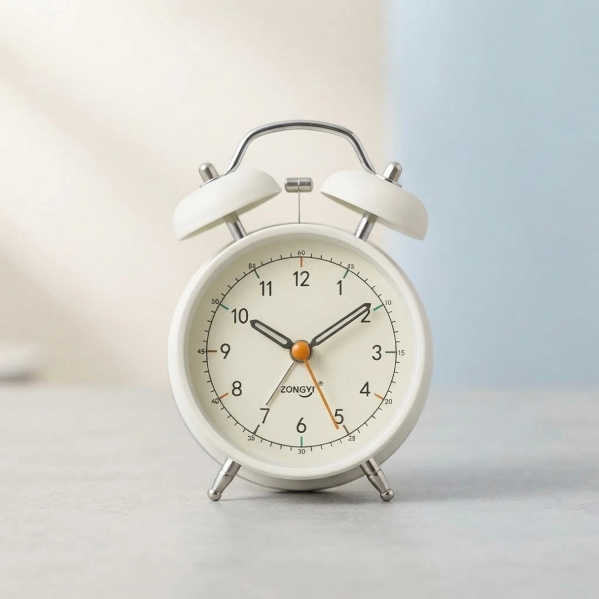 alarm clock round white 5''x3'' china