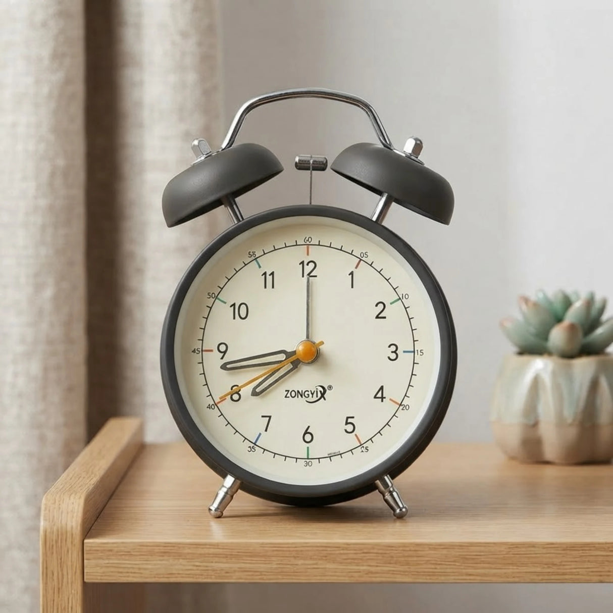 alarm clock round black  5''x3'' china