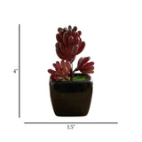mini ceramic pot jelly bean brown 4"x1.5" china