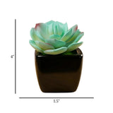 mini ceramic pot flower sea green 4"x1.5" china