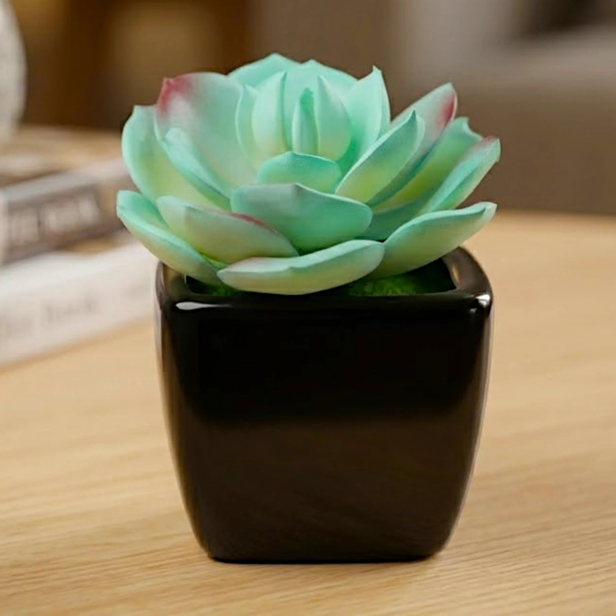 mini ceramic pot flower sea green 4"x1.5" china