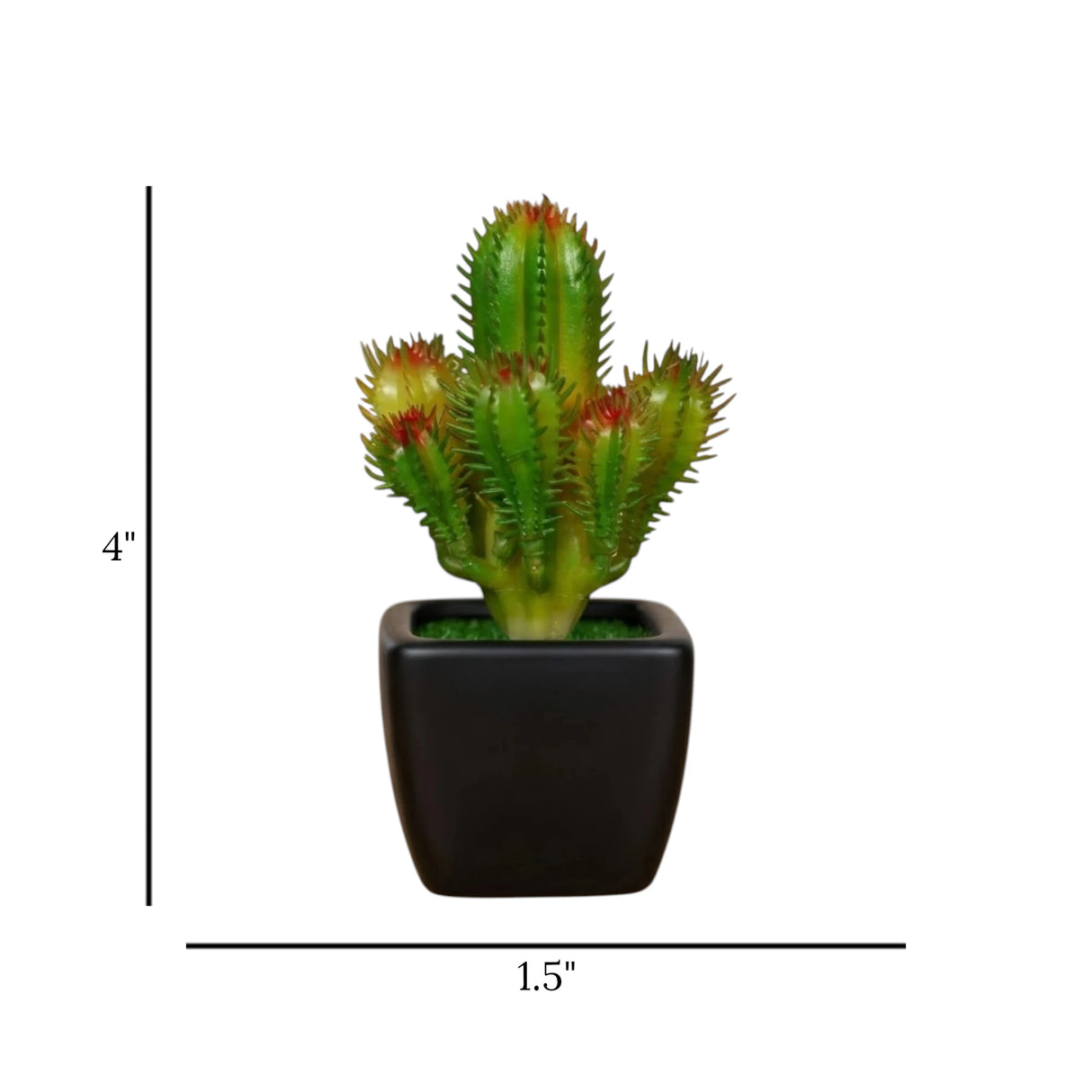 mini ceramic pot cactus green red 4"x1.5" china