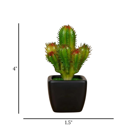mini ceramic pot cactus green red 4"x1.5" china