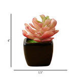 mini ceramic pot lotus red 4"x1.5" china