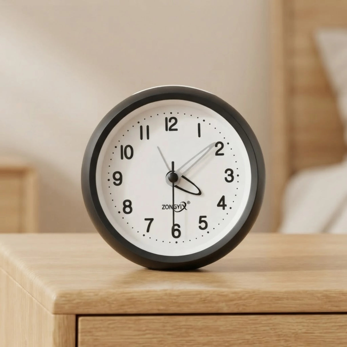 alarm clock round black 4''x4'' china