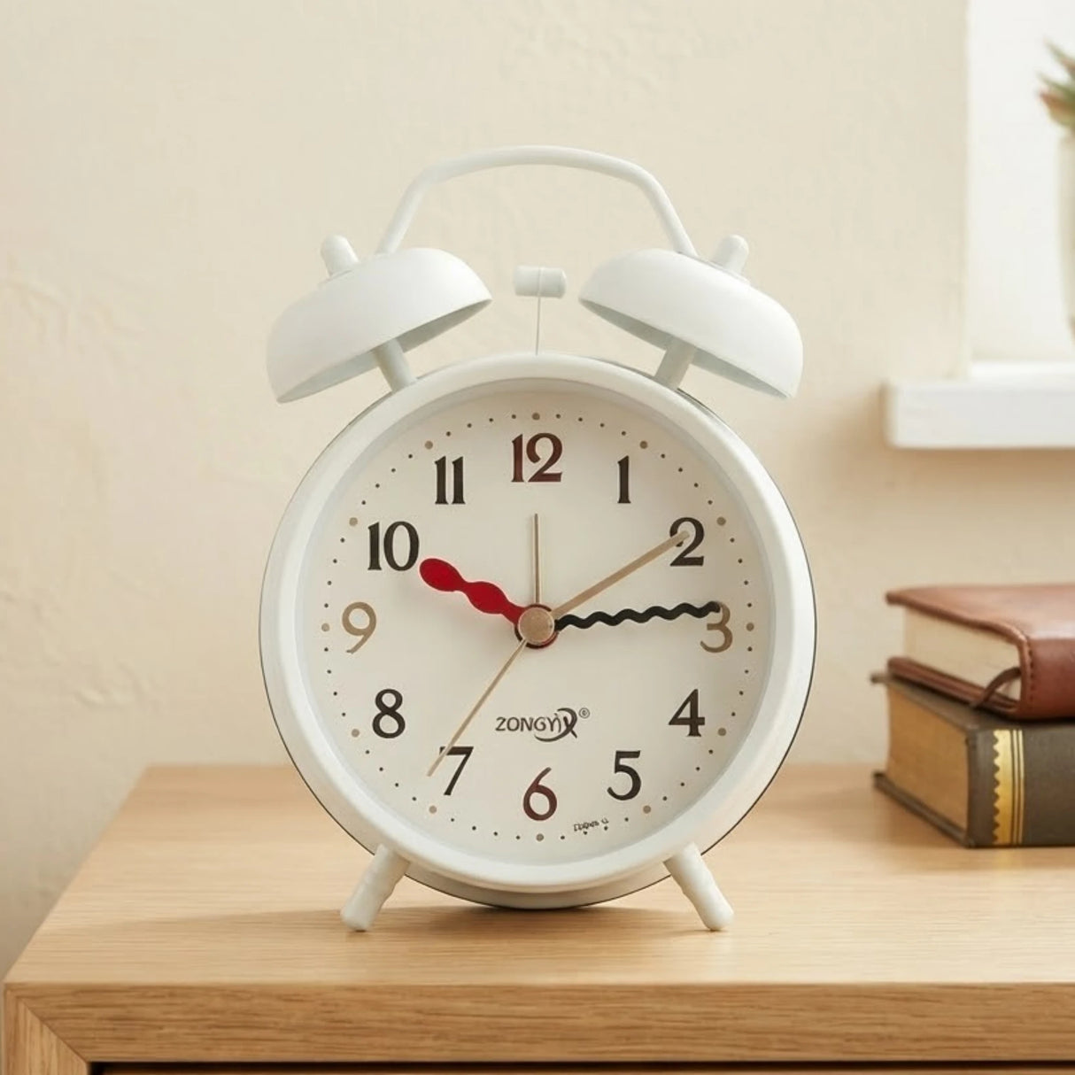 alarm clock round white 4''x4'' china