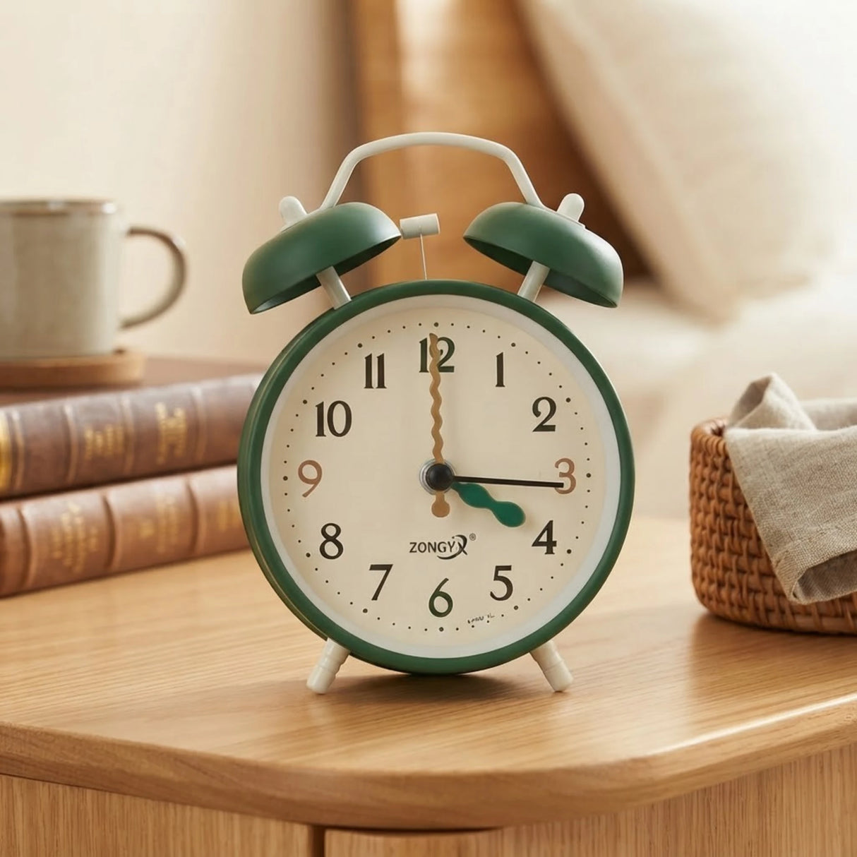alarm clock round green 4''x4'' china