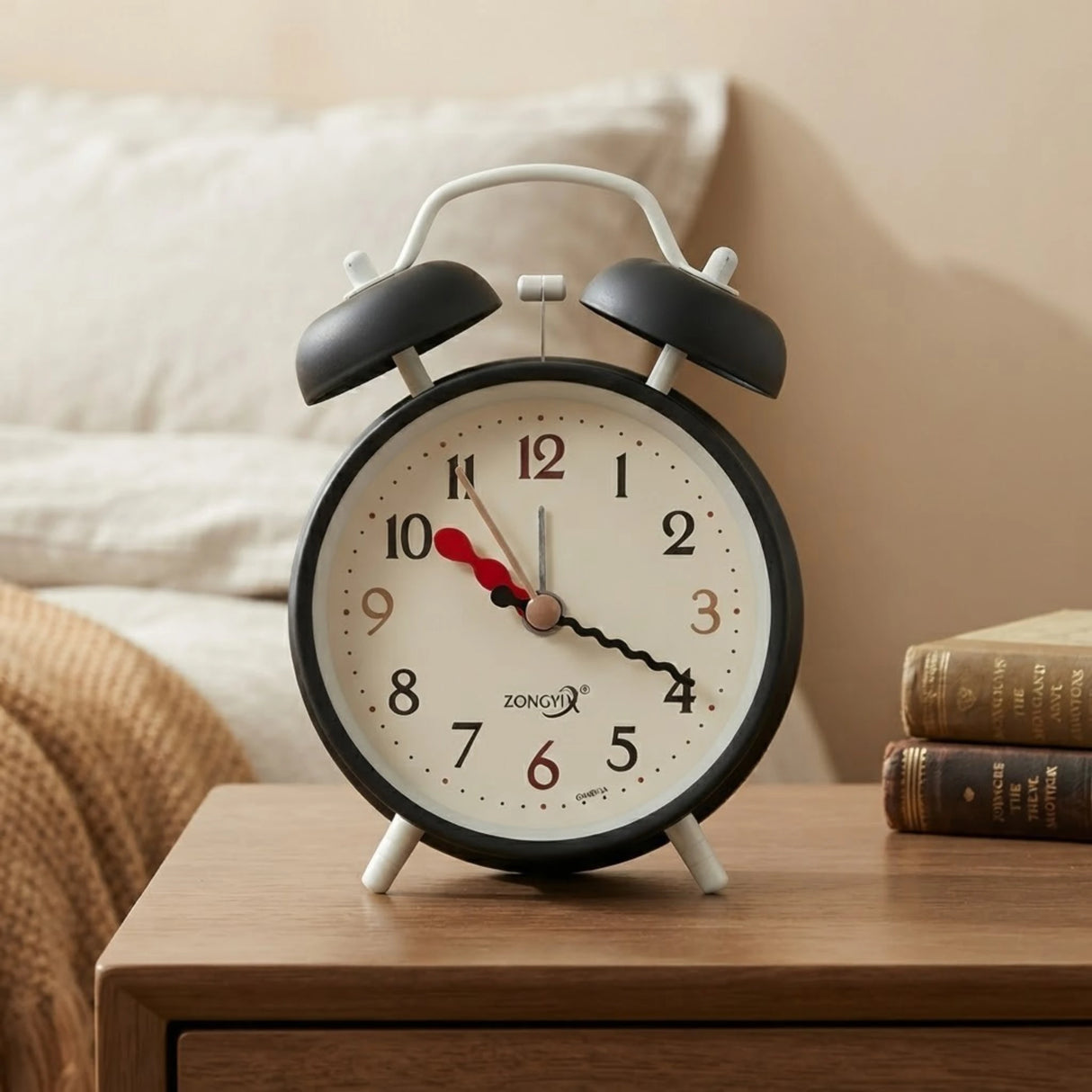 alarm clock round black 4''x4'' china