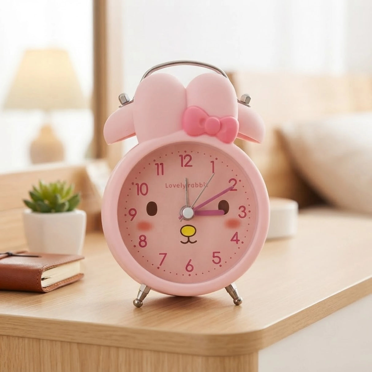 alarm clock rabbit pink 5''x3.5'' china