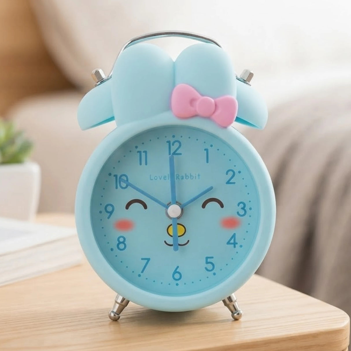 alarm clock rabbit sky blue 5''x3.5'' china