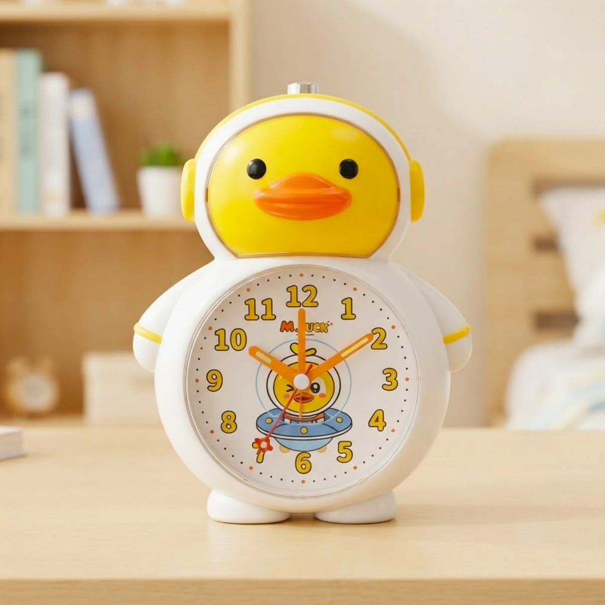 alarm clock duck white & yellow 7''x6'' china