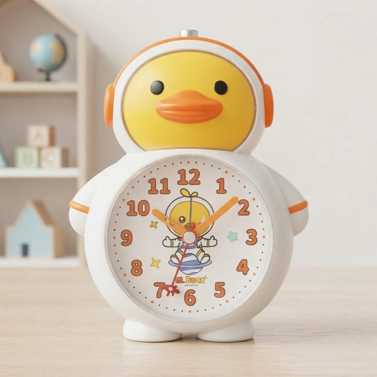 alarm clock duck white & orange 7''x6'' china