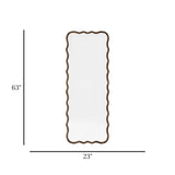 standing mirror wooden wavy brown 63''x23'' china