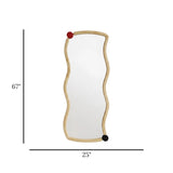 standing mirror velvet wavy skin 67''x25'' china