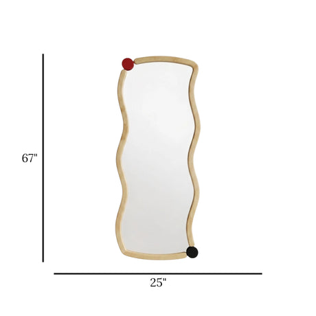 standing mirror velvet wavy skin 67''x25'' china