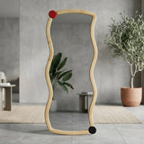 standing mirror velvet wavy skin 67''x25'' china