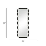 standing mirror double wavy valvet white & black 66''x26'' china