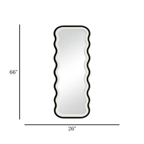 standing mirror double wavy valvet white & black 66''x26'' china