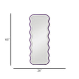 standing mirror double wavy valvet purple & white 66''x26'' china