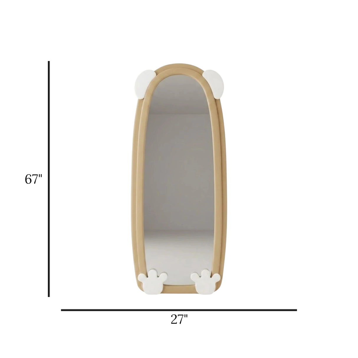 standing mirror valvet bear skin 67''x27'' china