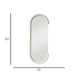 standing mirror velvet oval cut white 63''x23'' china