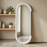 standing mirror velvet oval cut white 63''x23'' china