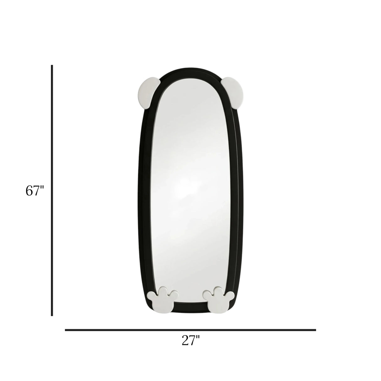 standing mirror valvet bear black 67''x27'' china