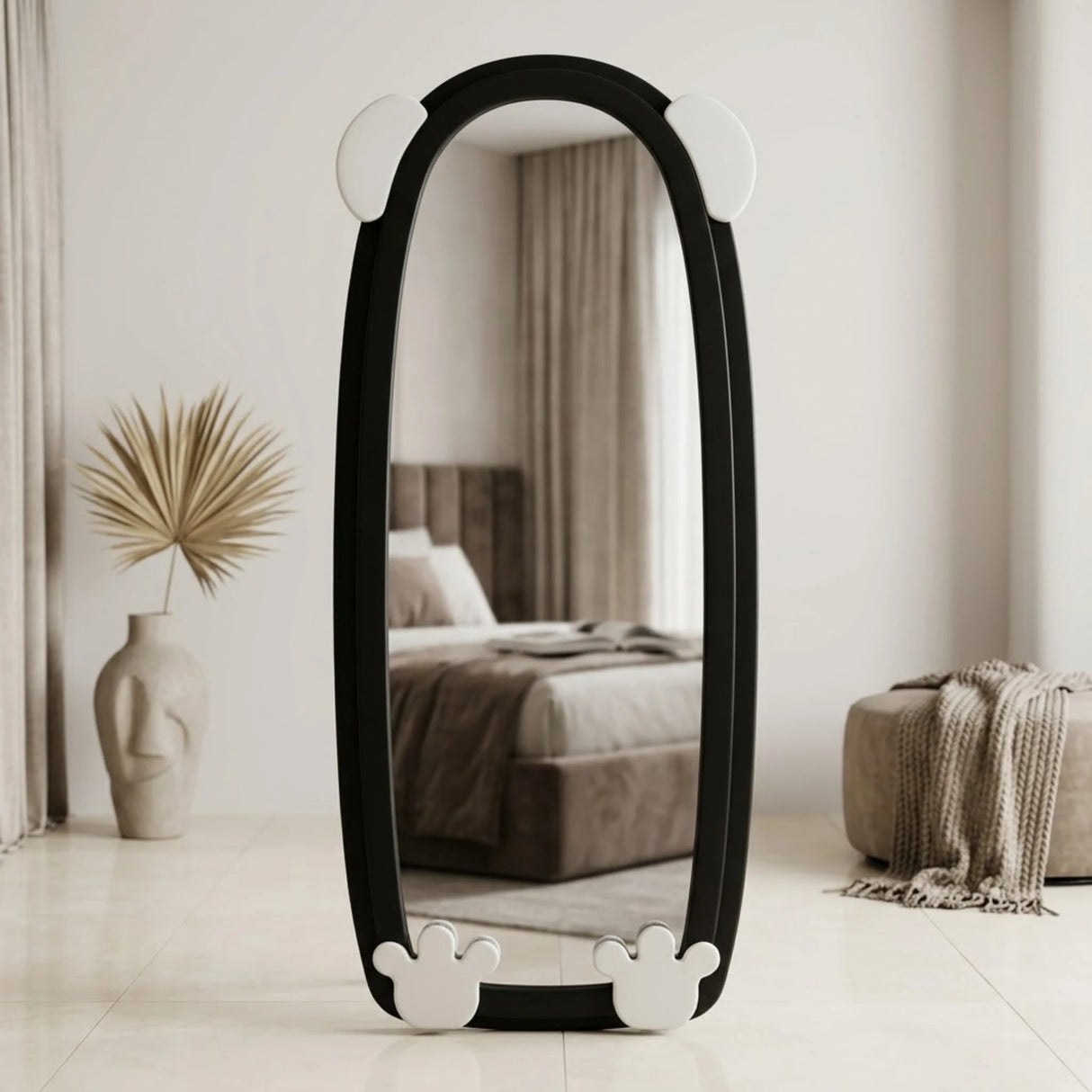 standing mirror valvet bear black 67''x27'' china