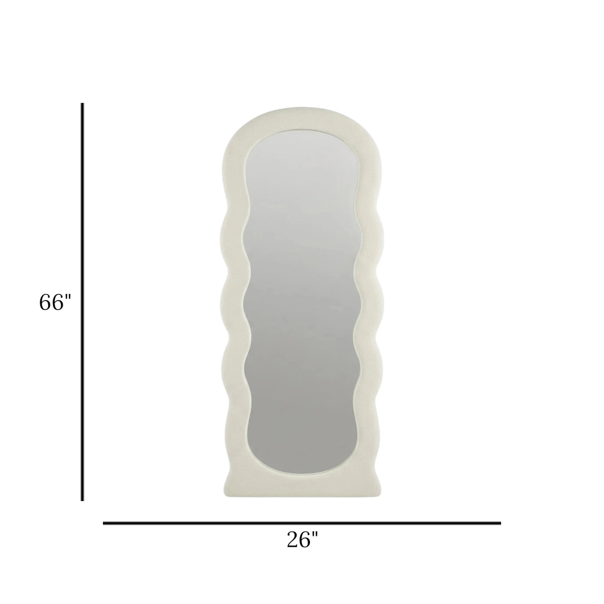 standing mirror valvet wavy black 66''x26'' china