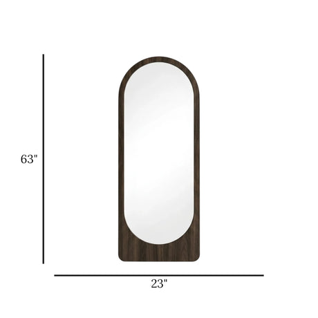 standing mirror wooden oval brown 63''x23'' china