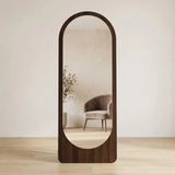 standing mirror wooden oval brown 63''x23'' china
