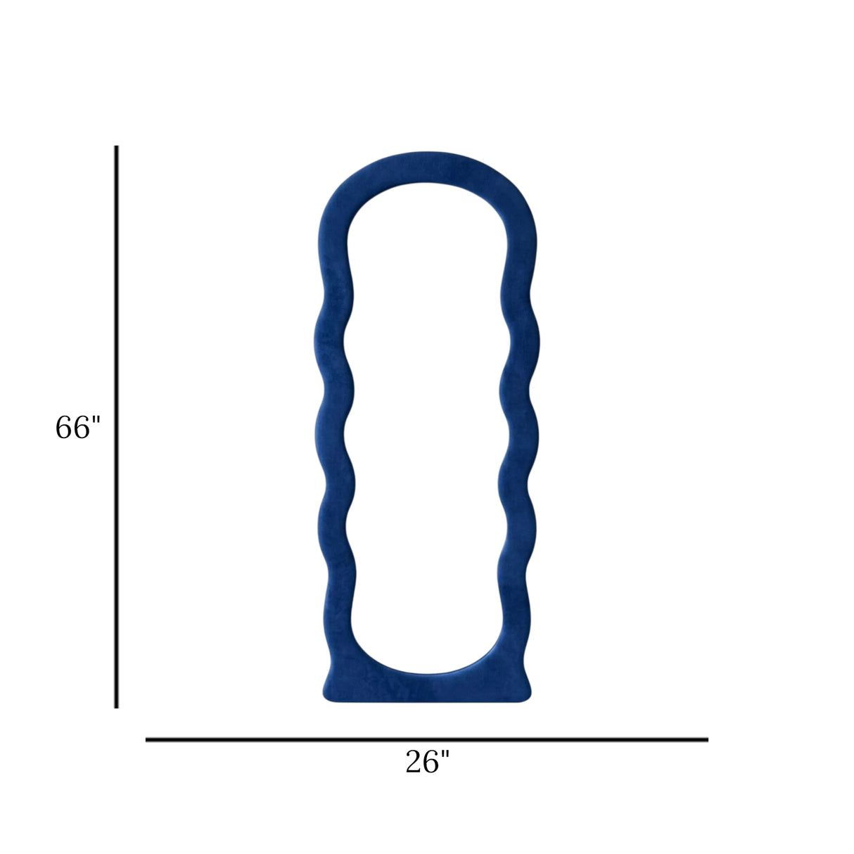standing mirror valvet wavy blue 66''x26'' china