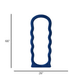 standing mirror valvet wavy blue 66''x26'' china