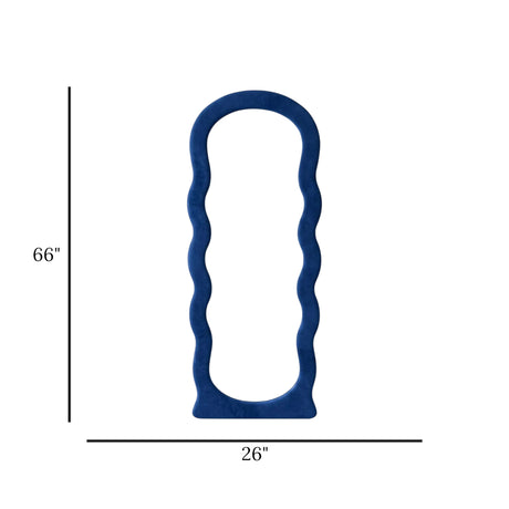 standing mirror valvet wavy blue 66''x26'' china