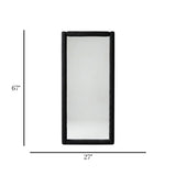 standing mirror velvet square black 67''x27'' china